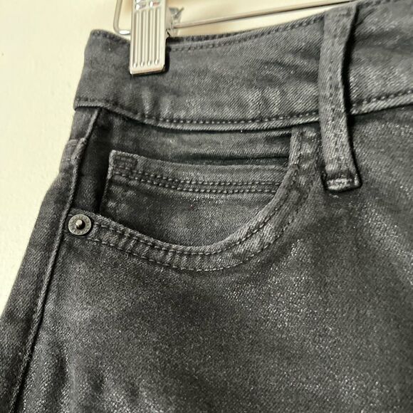 BCBGeneration, black, vegan leather, distressed pants, shimmer, size 24 - Picture 9 of 12